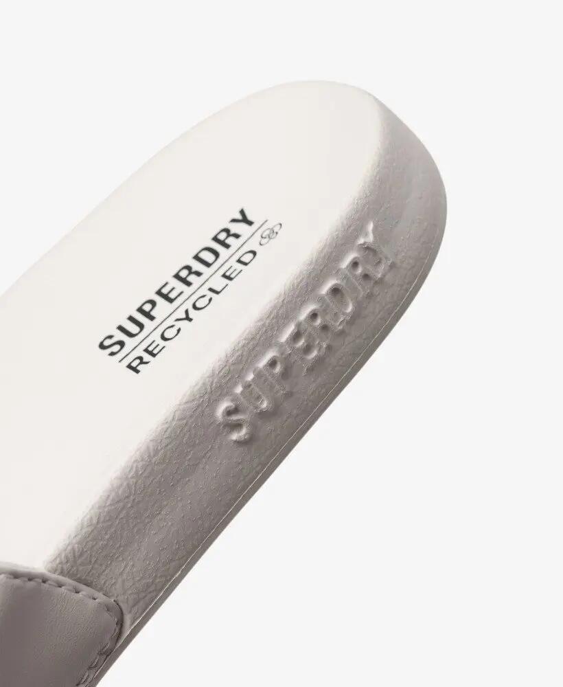 superdry Code Core Pool Sliders - Dames slippers met gevoerde band – OPTIC/BLACK 6/7