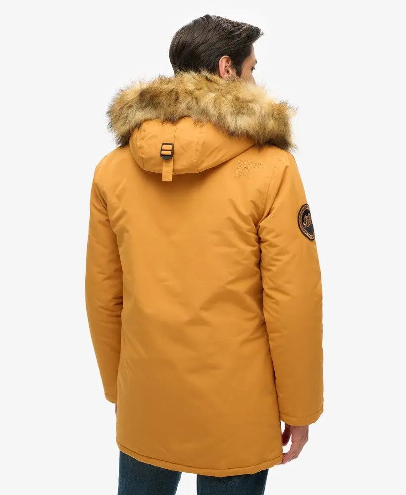 superdry Everest parka met capuchon en nepbont – Mustard Yellow 4/7
