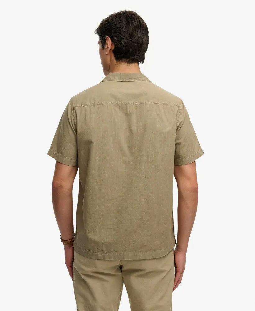 superdry Camisa Cabana manga corta Light Khaki Green 100% algodón orgánico 5/5