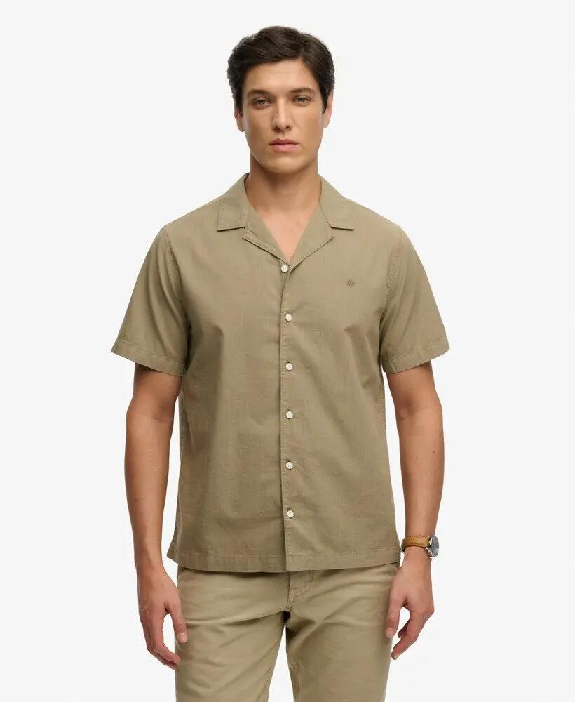superdry Camisa Cabana manga corta Light Khaki Green 100% algodón orgánico 3/5
