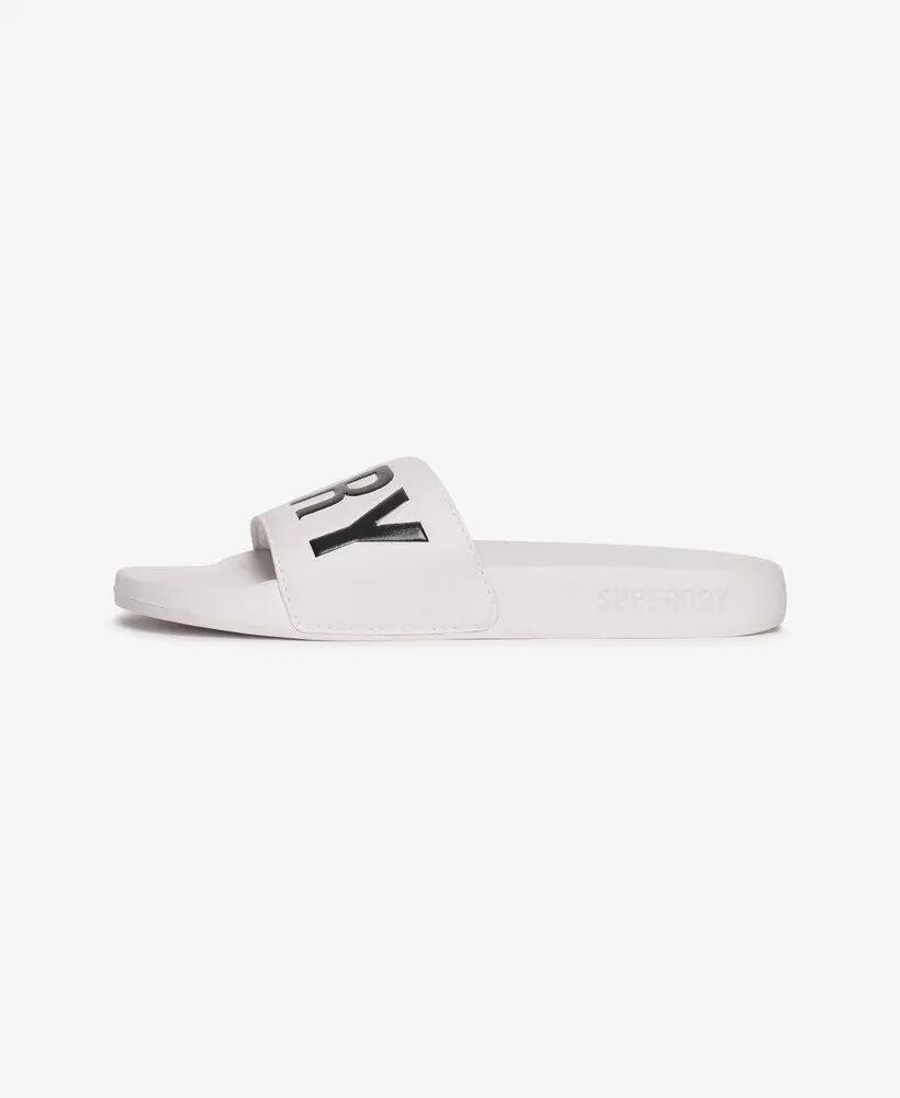 superdry Code Core Pool Sliders - Dames slippers met gevoerde band – OPTIC/BLACK 4/7