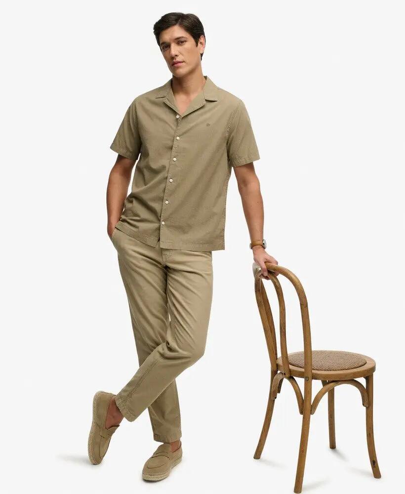 superdry Camisa Cabana manga corta Light Khaki Green 100% algodón orgánico 2/5