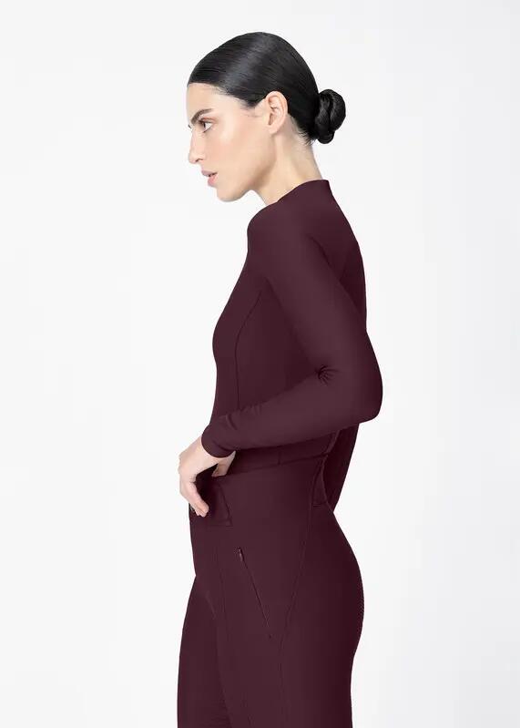 Camiseta Base Manga Larga Mujer Equitación Maximilian Origin Burdeos 2/7