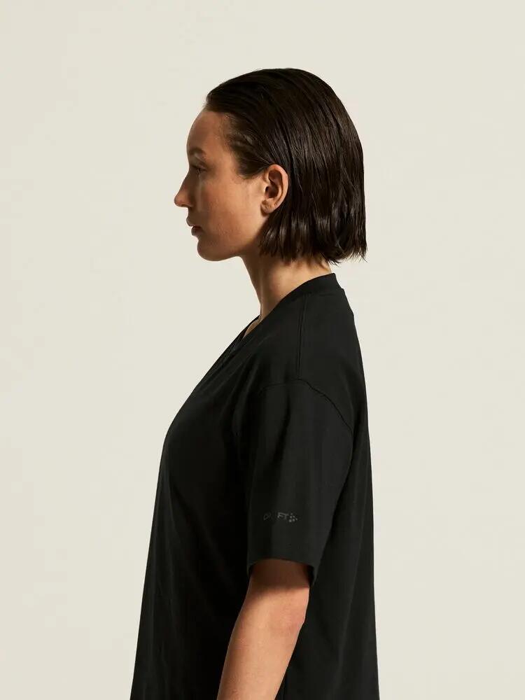 craft Frequent Heavy SS Tee W zwarte T‑shirt van biologisch katoen 6/7