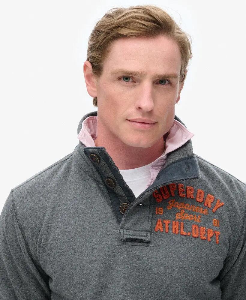 superdry Felpa Vintage Athletic mezza abbottonatura in 100% cotone 3/5