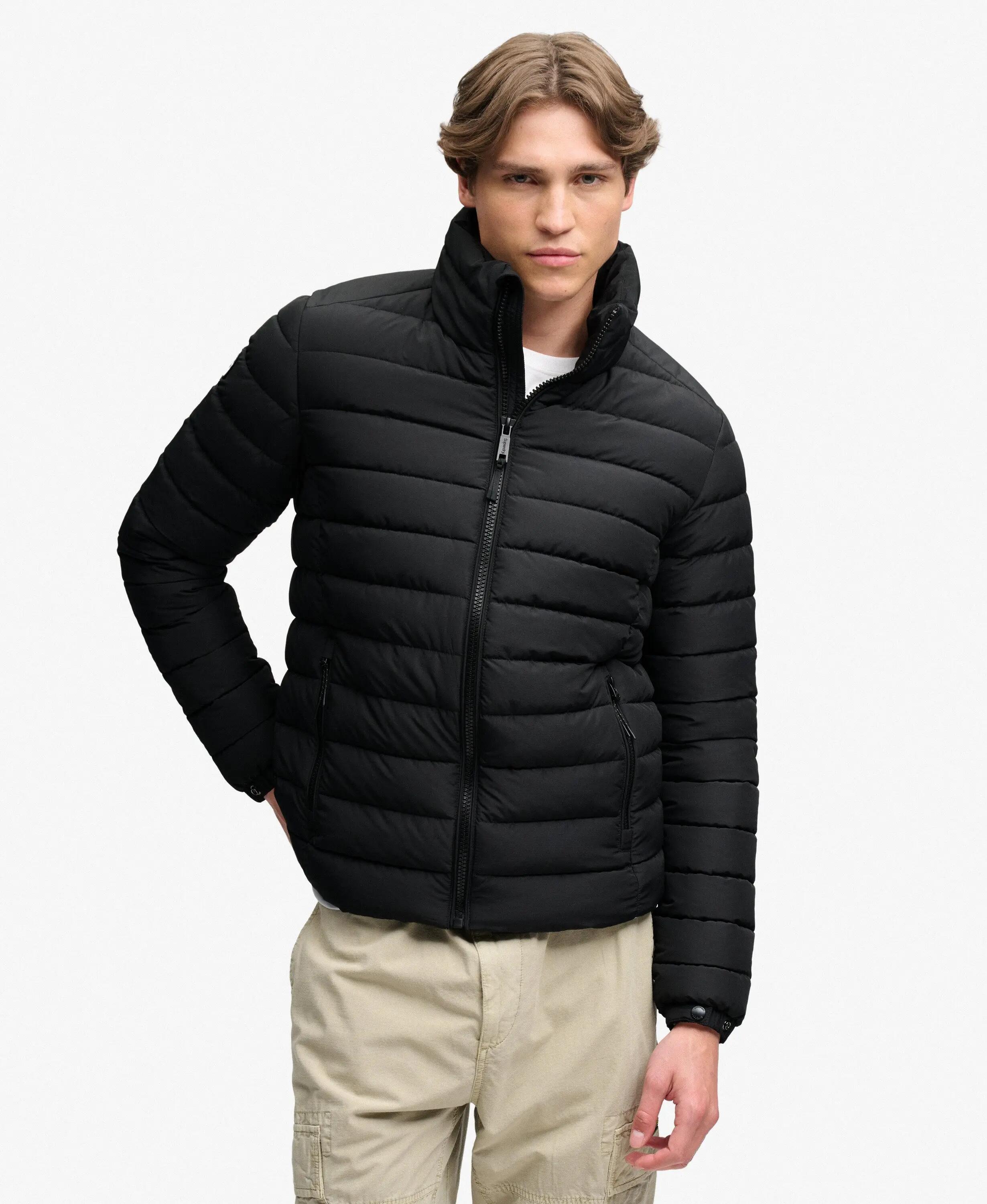 superdry Fuji Midweight Padded Jacket – slim fit, gevoerd, Jet Black 2/7