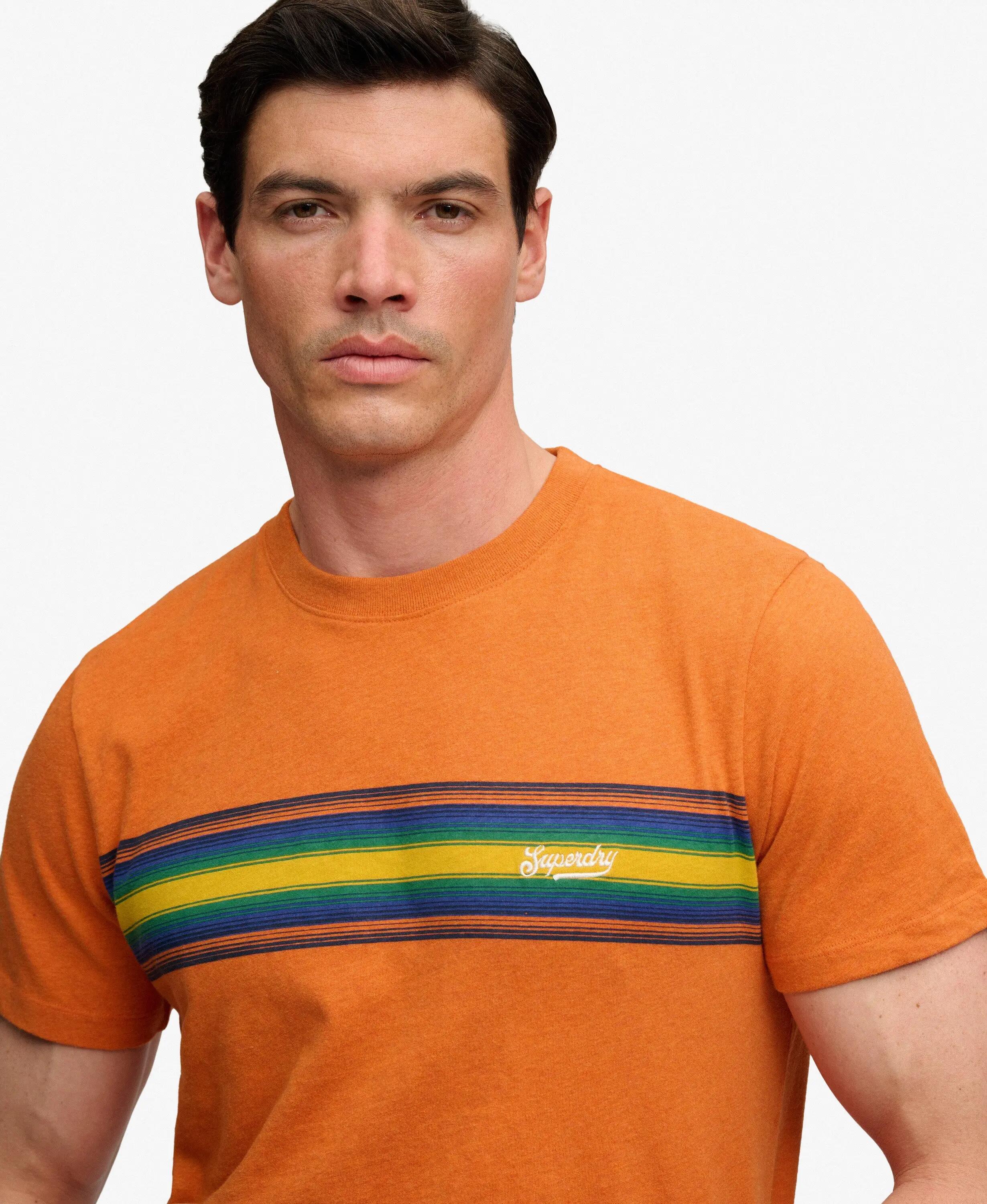 superdry T-shirt Outdoor Stripe Logo Relaxed em algodão orgânico 4/5