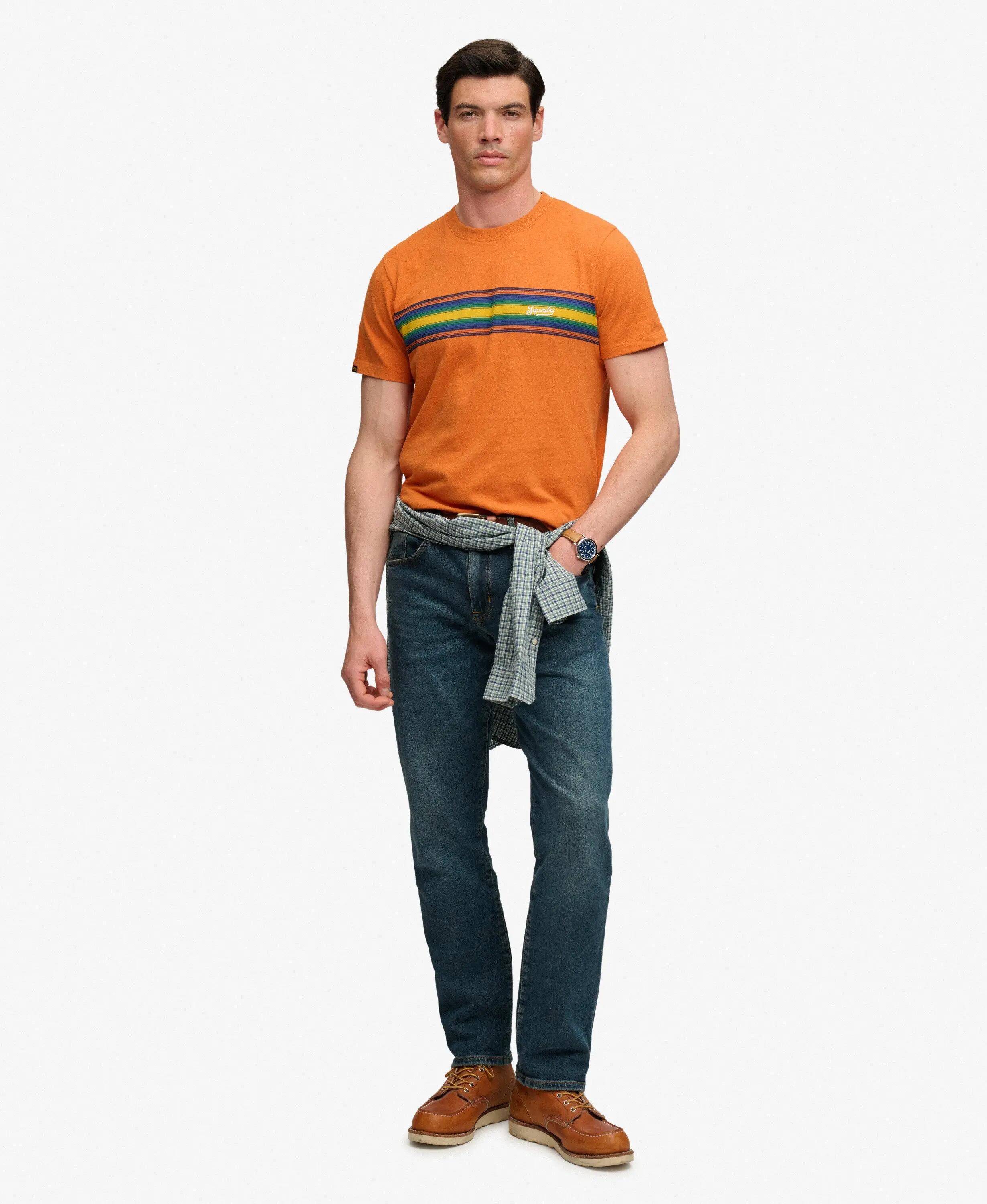 superdry T-shirt Outdoor Stripe Logo Relaxed em algodão orgânico 3/5
