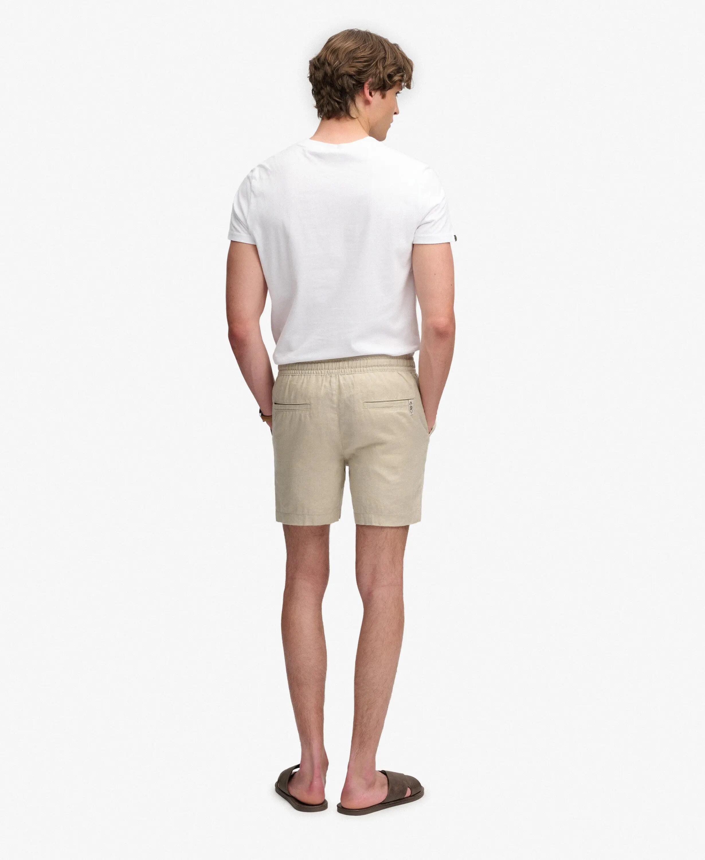 superdry The Merchant Store - Linnen shorts 100% linnen SAND 4/5