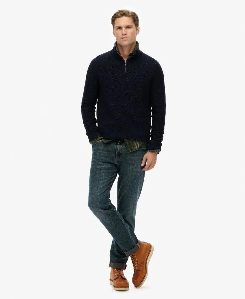 superdry Sweter Half-Zip z Teksturowanej Bawełny 2/5