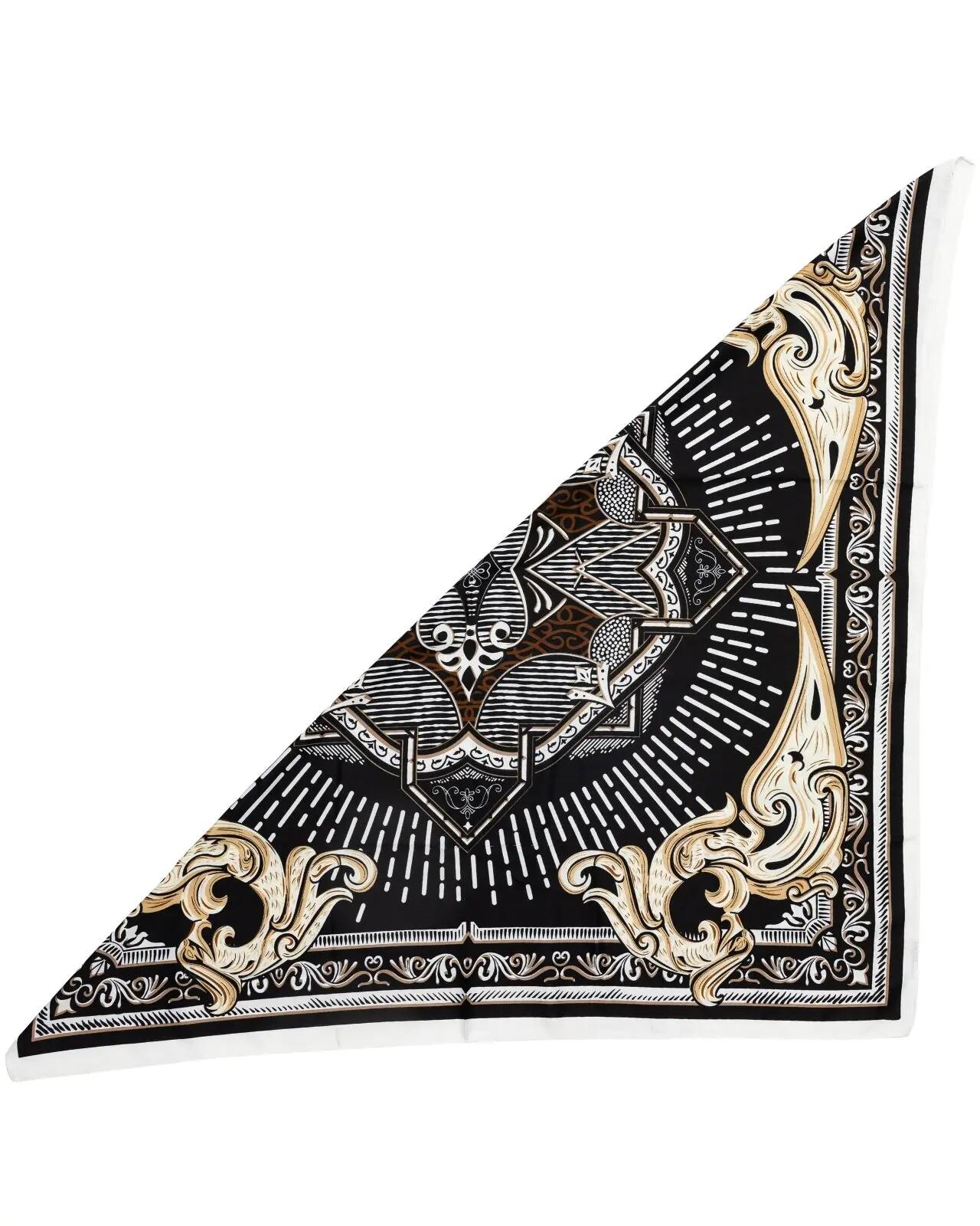 Foulard femme WINGS 90x90 cm motif baroque noir 5/6