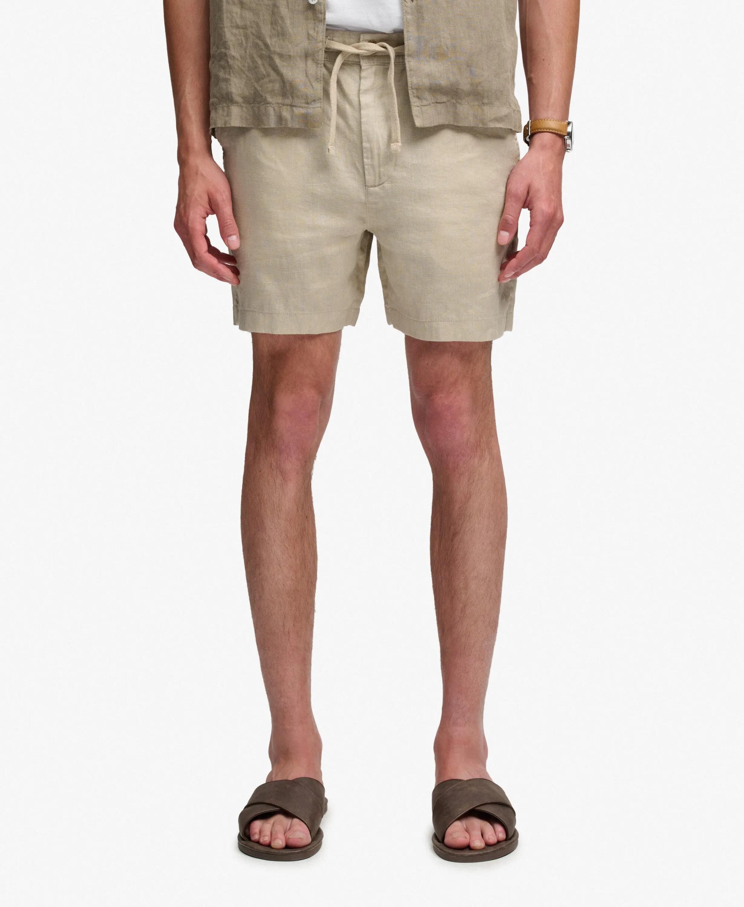superdry The Merchant Store - Linnen shorts 100% linnen SAND 2/5