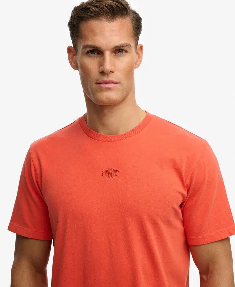 superdry Micro Logo T-Shirt en coton bio – coupe loose, Orange 4/5