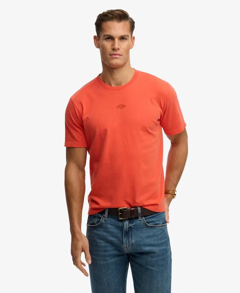 superdry Micro Logo T-Shirt en coton bio – coupe loose, Orange 2/5
