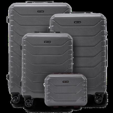 Lot de 4 valises Wings CRAKE S/M/L + valise compacte DARK GREY
