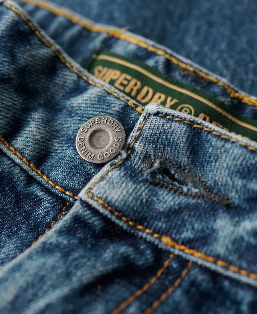 superdry Jeansy wide leg o średnim stanie z bawełny organicznej 6/7