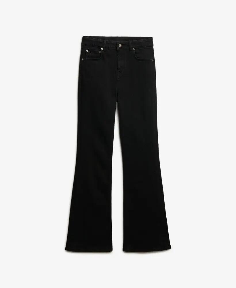 superdry Mid Rise Flare jeans van biologisch katoen - Zwart 7/7