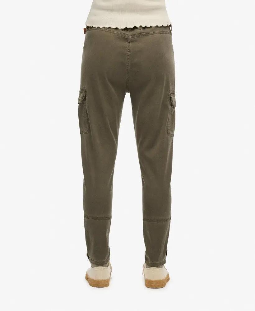 superdry Skinny Fit Cargo Broek van Tencel™ – Worn Khaki Green 3/7