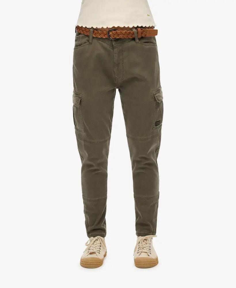 superdry Skinny Fit Cargo Broek van Tencel™ – Worn Khaki Green 2/7