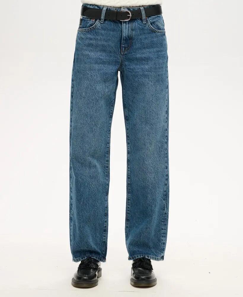 superdry Jeansy wide leg o średnim stanie z bawełny organicznej 2/7