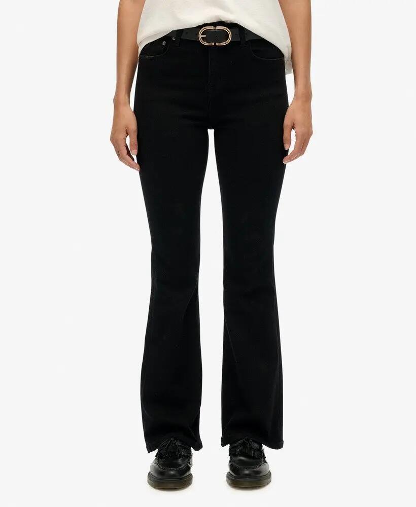 superdry Mid Rise Flare jeans van biologisch katoen - Zwart 3/7