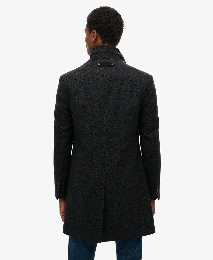 superdry The Merchant Store - Town Coat, tecido rico em lã, slim fit 6/7