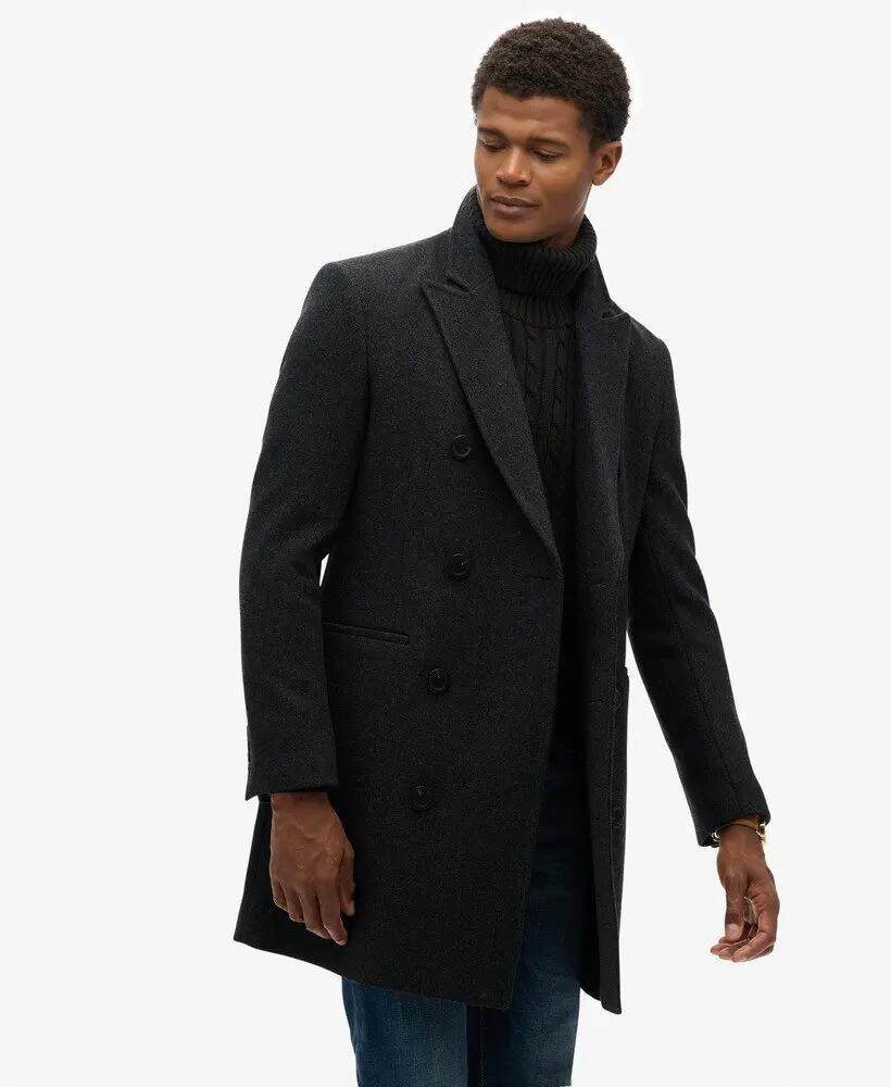superdry The Merchant Store - Town Coat, tecido rico em lã, slim fit 3/7