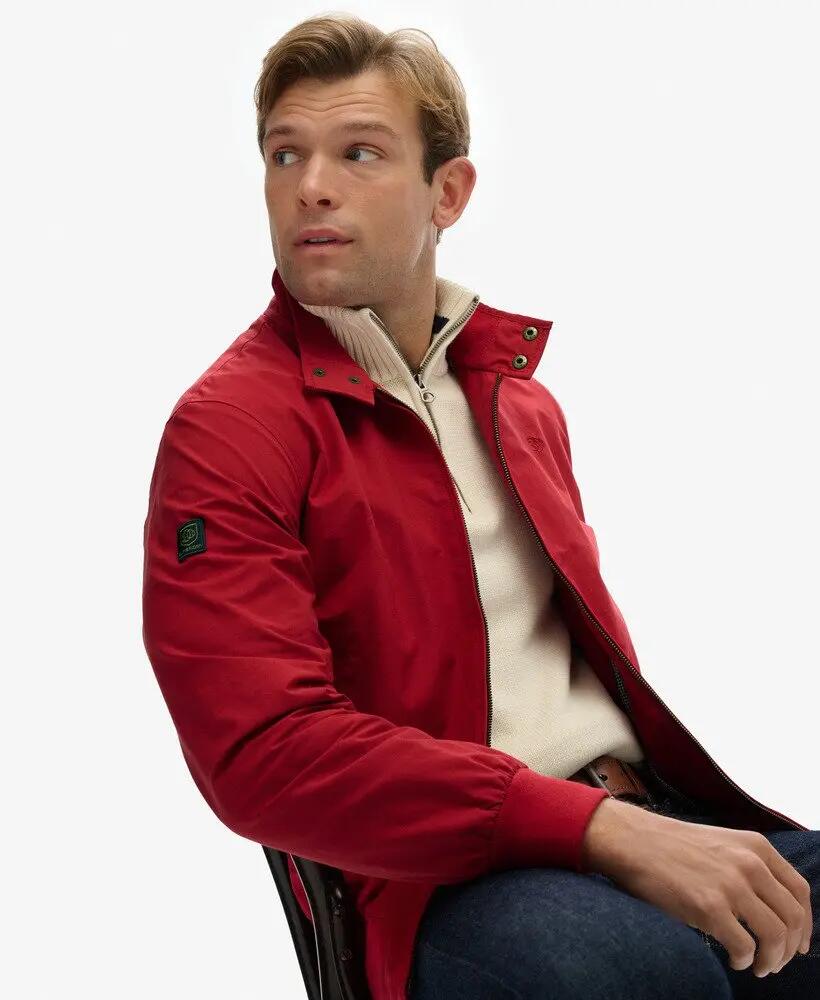 superdry Classic Harrington Jacket – Relaxed Fit, Chilli Pepper Red 2/7