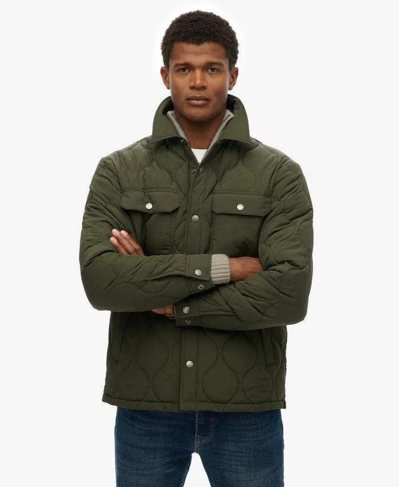superdry Surplus Liner Overshirt in nylon riciclato – Olive Green 6/6