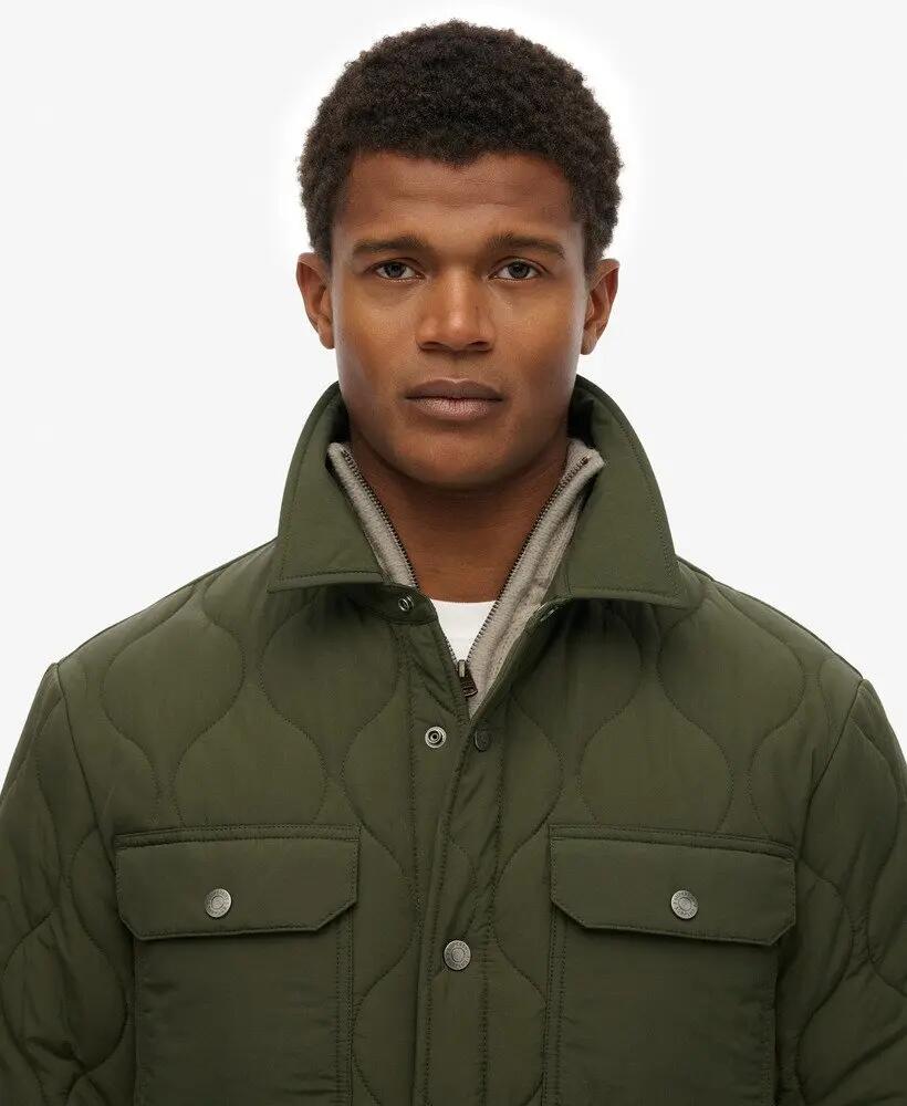 superdry Surplus Liner Overshirt in nylon riciclato – Olive Green 4/6