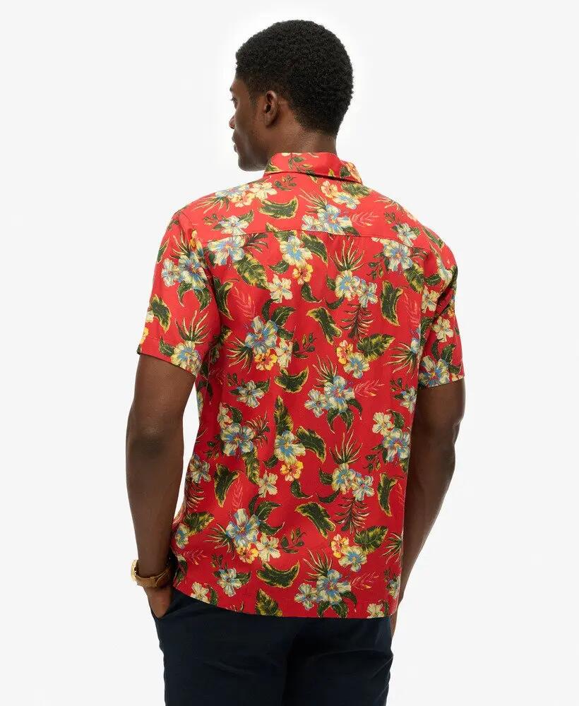 superdry Hawaiian Printed Shirt – relaxed fit, Botanical Red 5/7
