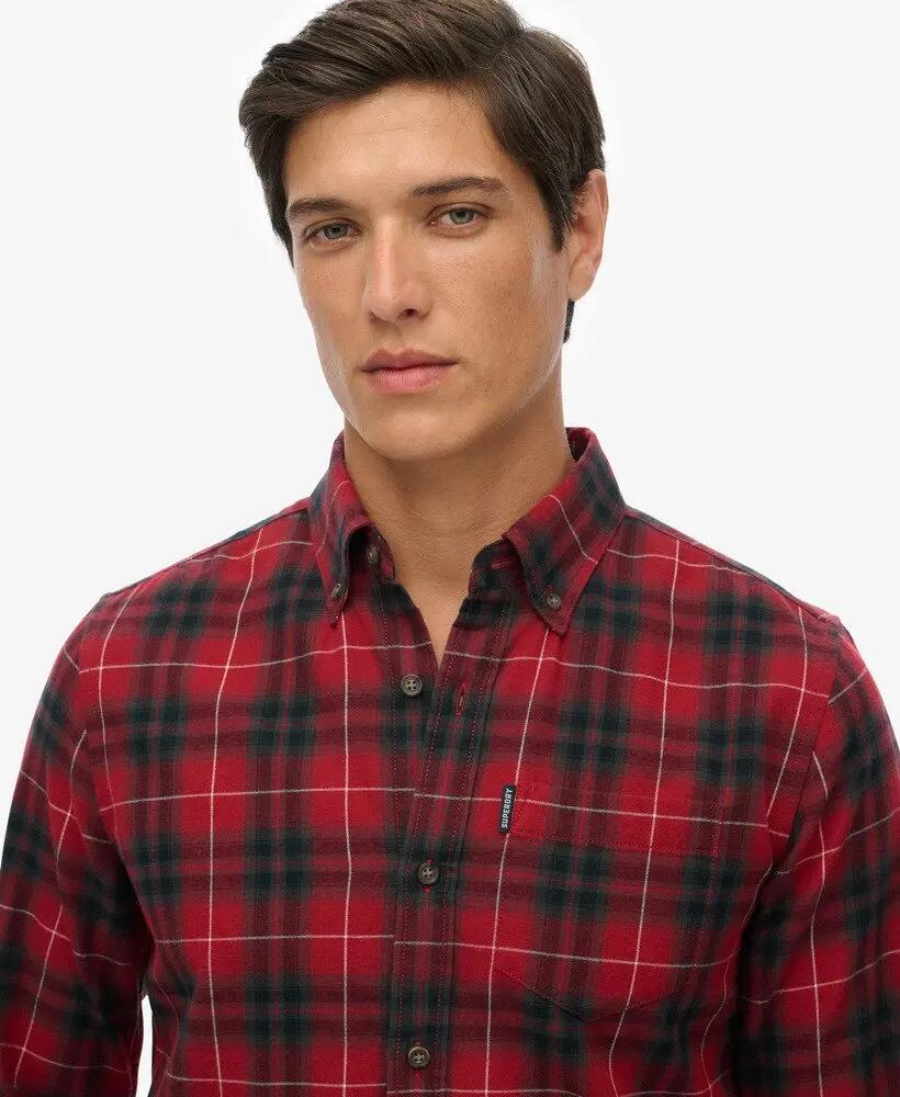 superdry Camisa Vintage Check 100% algodão — Hoxton Check Red 4/7