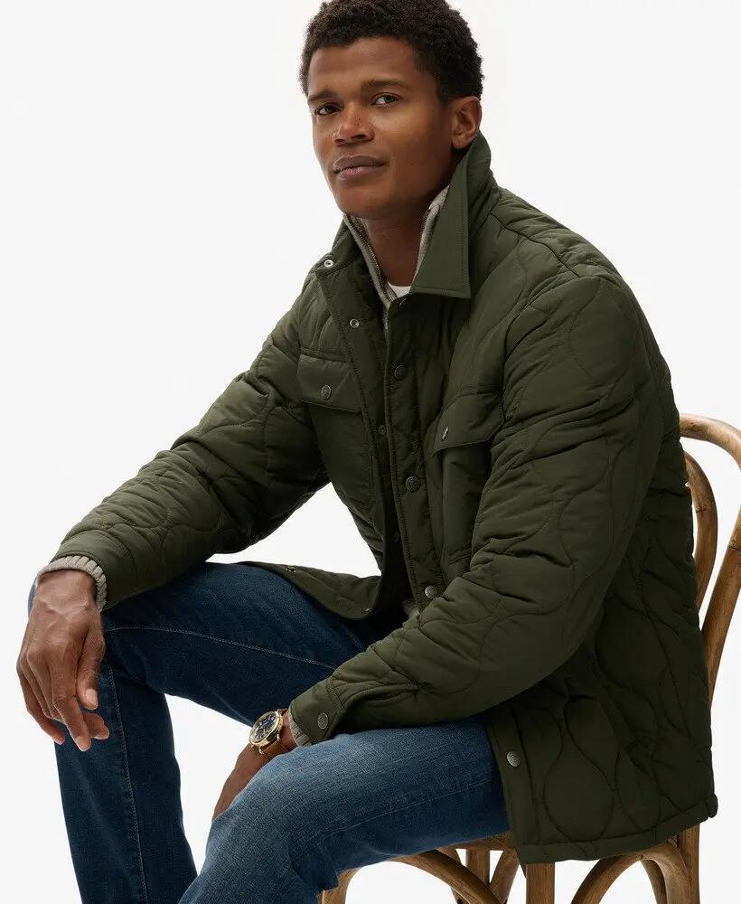 superdry Surplus Liner Overshirt in nylon riciclato – Olive Green 2/6
