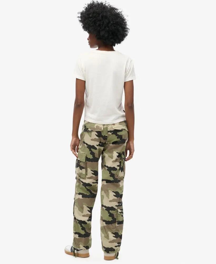 superdry Calças Cargo Low Rise Straight em algodão elástico 3/6