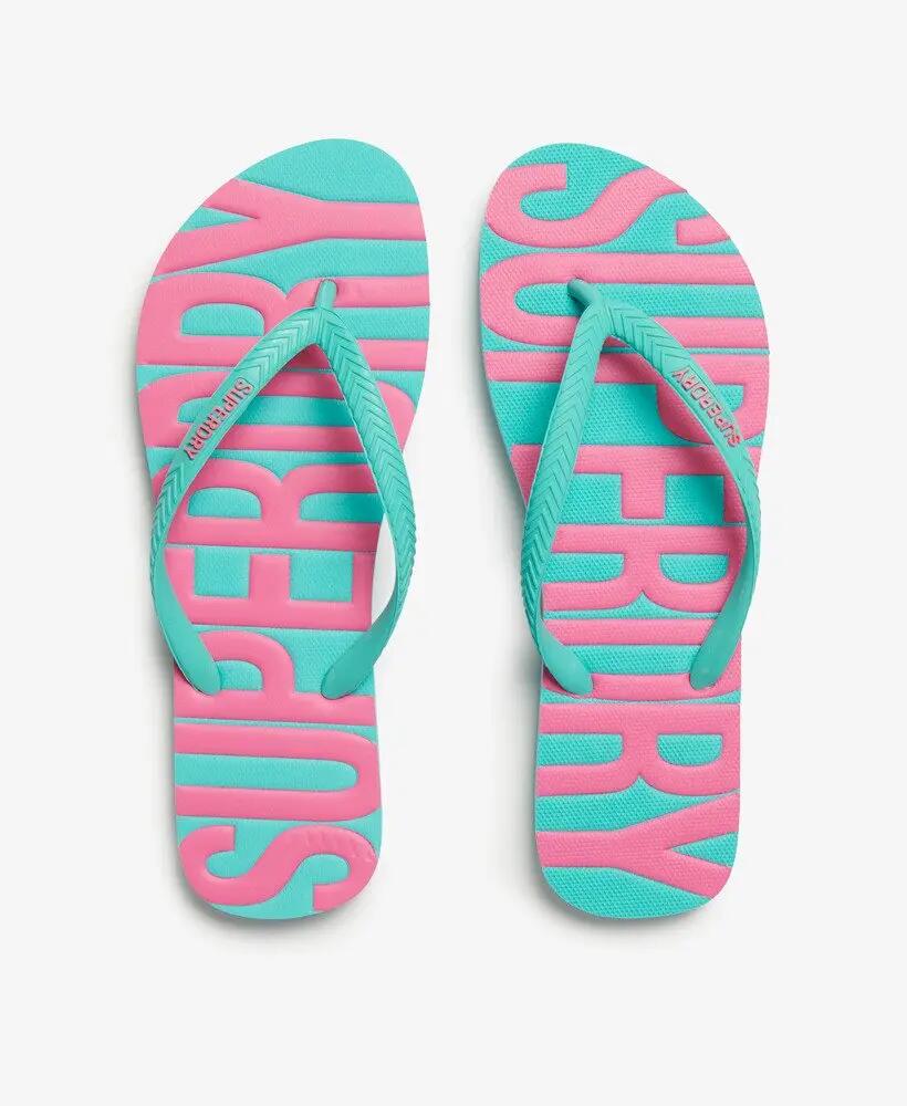 superdry Vintage Flip Flops en caoutchouc — couleur AQUA 6/7