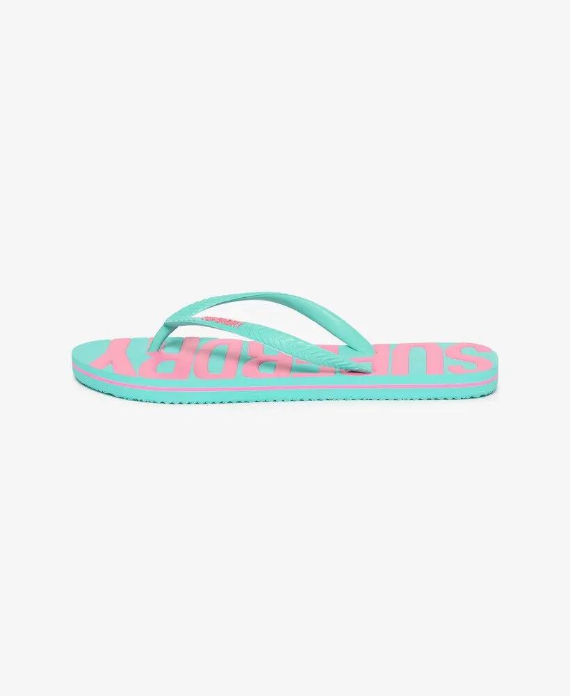 superdry Vintage Flip Flops en caoutchouc — couleur AQUA 5/7