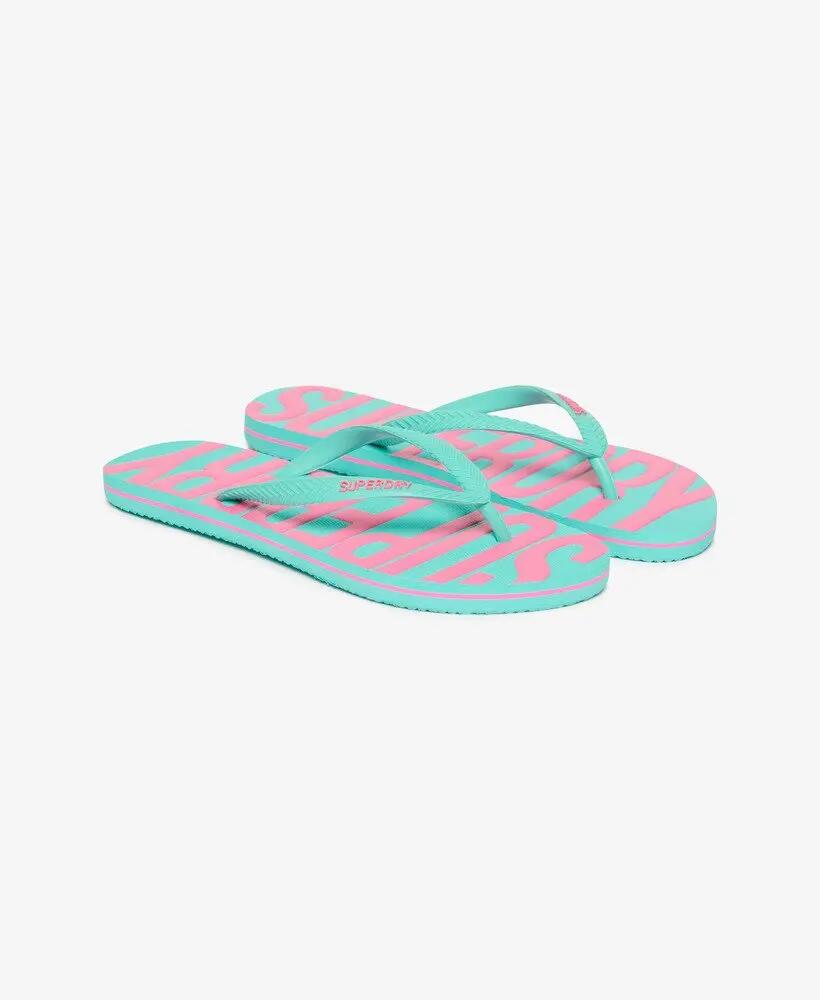superdry Vintage Flip Flops en caoutchouc — couleur AQUA 3/7