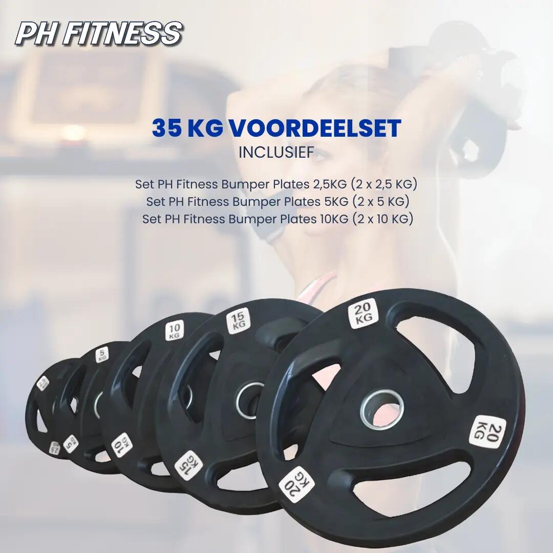 Set dischi olimpici Tri Grip 50 mm | PH Fitness 1/9