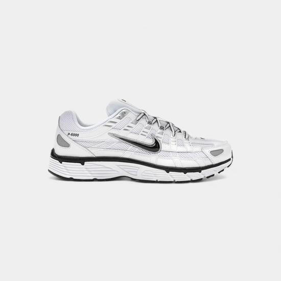 Nike P-6000 White Metallic Silver Black