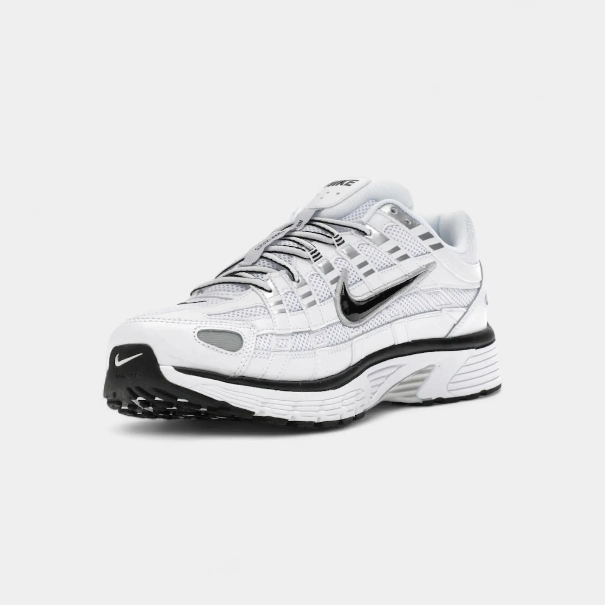Nike P-6000 White Metallic Silver Black 3/5