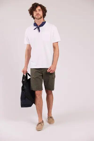 sebago Outwashed Pocket Shorts vert — coton extensible 4/5