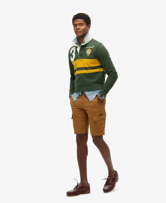 Superdry organic cotton core cargo shorts in denim co tobacco brown