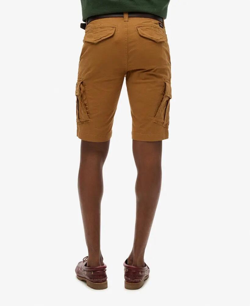 superdry Organic Cotton Core Cargo Shorts in Denim Co Tobacco Brown 4/5