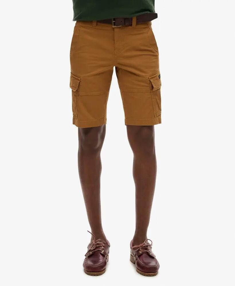 superdry Organic Cotton Core Cargo Shorts in Denim Co Tobacco Brown 3/5