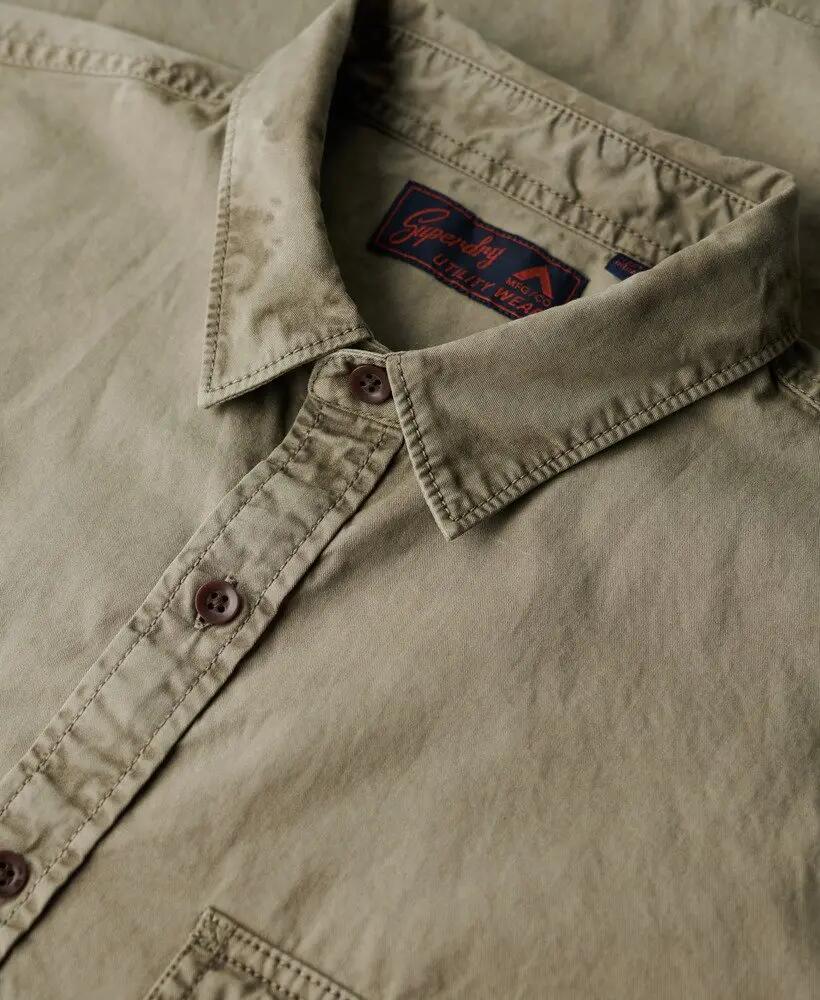superdry Chemise manches courtes style militaire en coton bio – Light Khaki 5/7