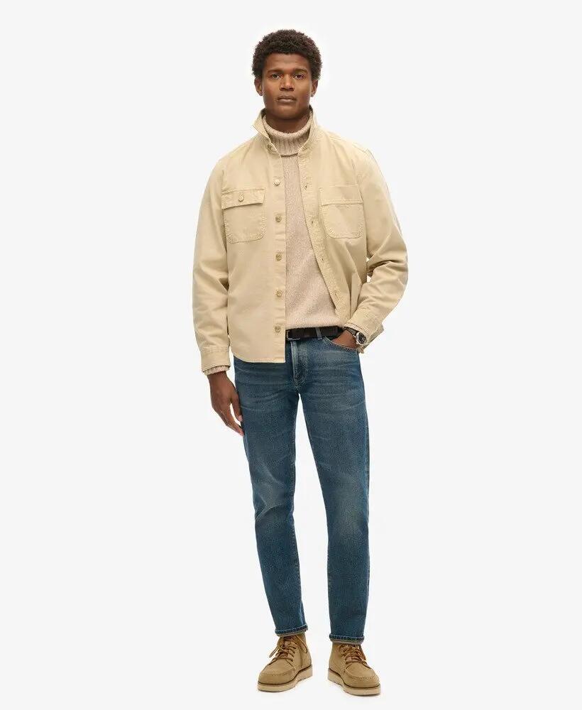 superdry Surplus Canvas Overshirt in 100% cotone – Pale Khaki 2/7
