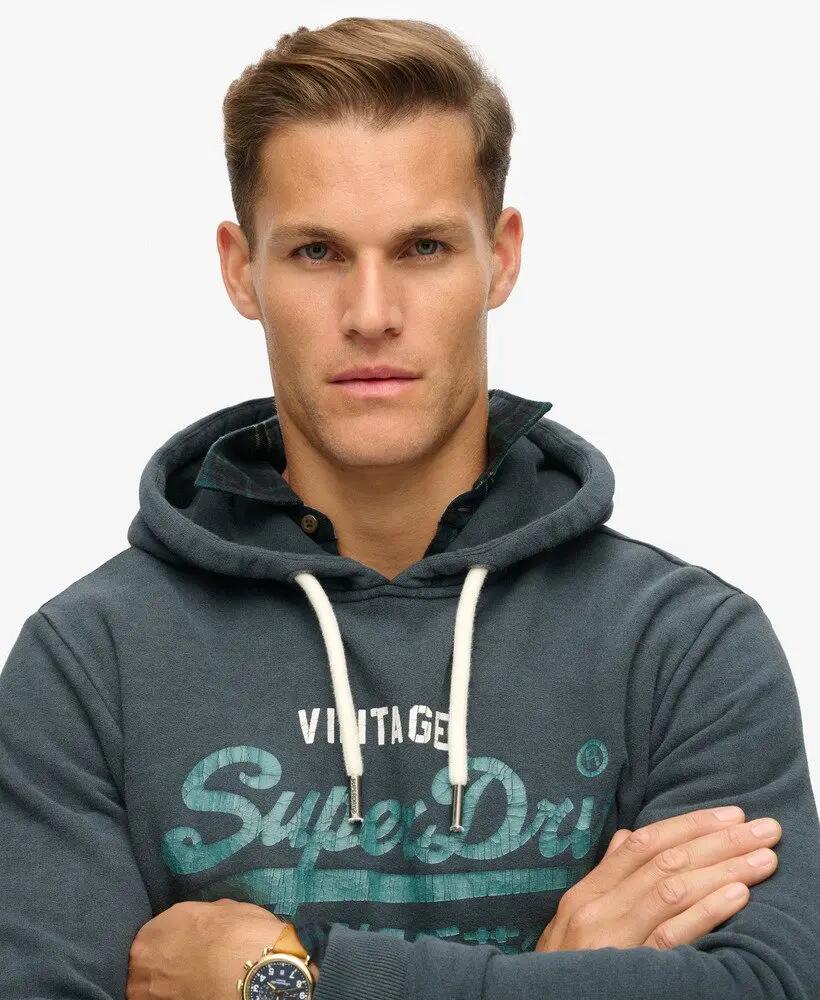 superdry Felpa con cappuccio Duo Vintage Logo in cotone riciclato 3/7