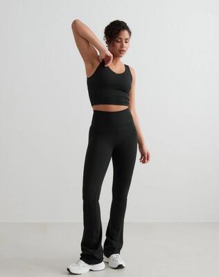 Dames legging uitlopend hoge taille lang grijs