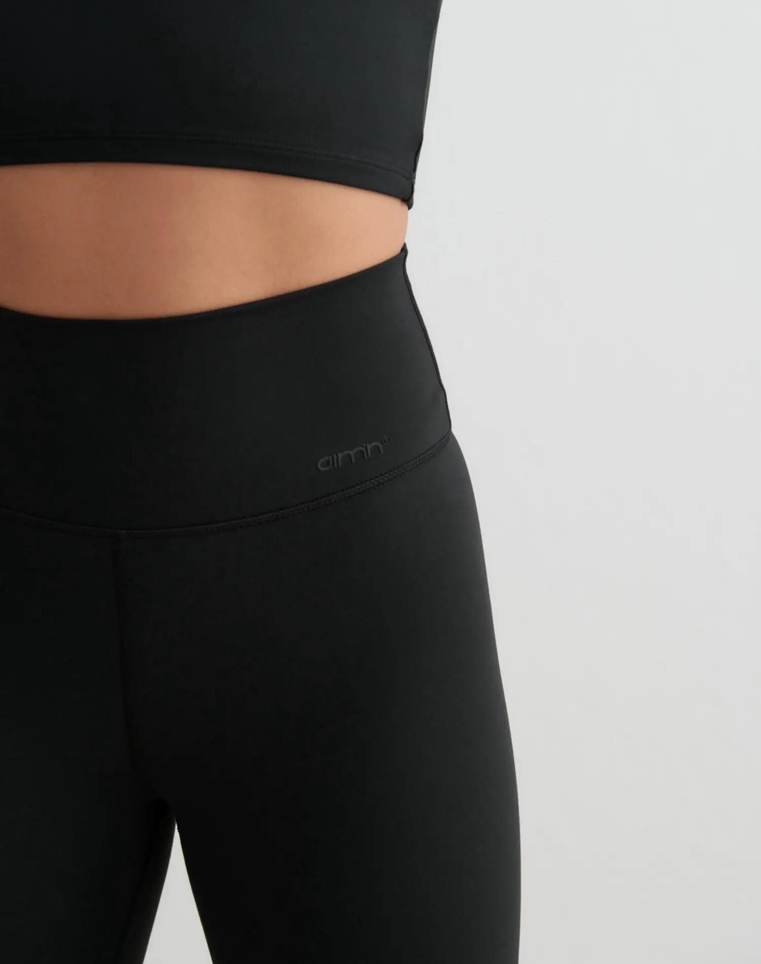 Damen Leggings Ausgestellt Hoher Bund Lang Sense Schwarz 4/4