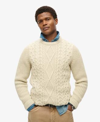 superdry Jacob Cable Knit Jumper – maglione a trecce vestibilità rilassata
